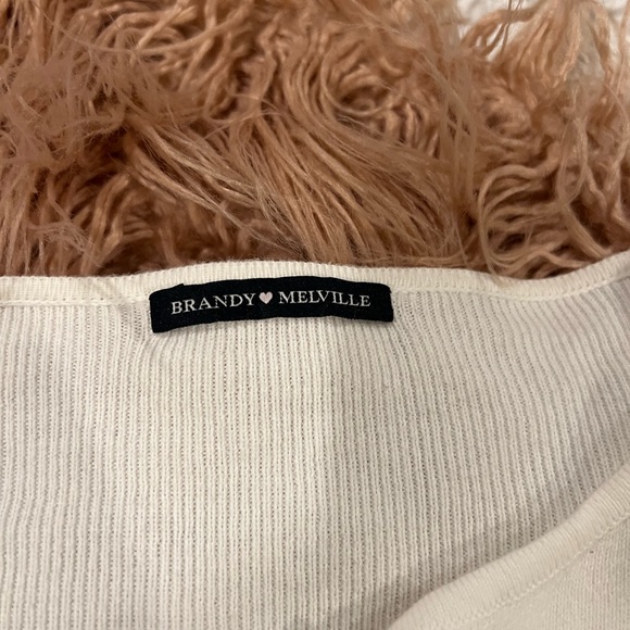 Brandy Melville button up cotton long sleeve crop top - Picture 2 of 3
